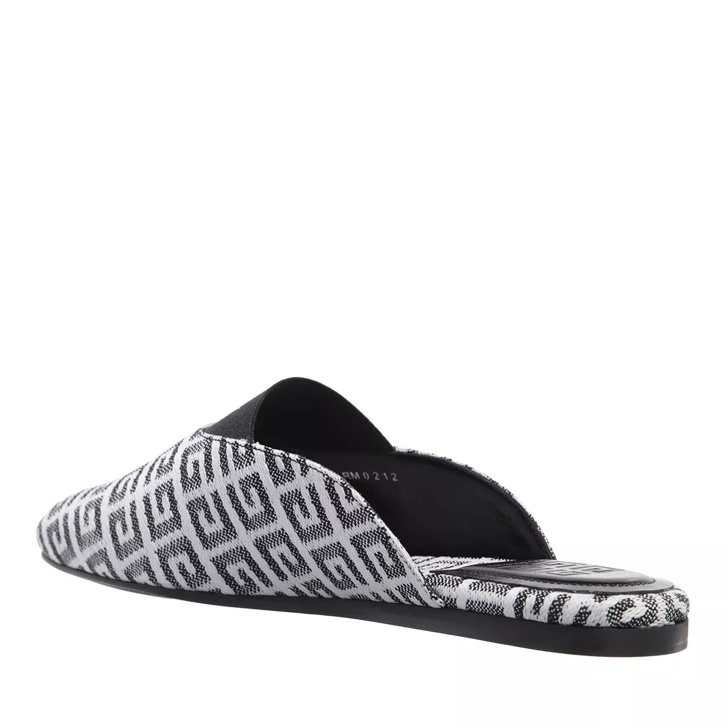 Givenchy 4G Flat Mules Black White Mule