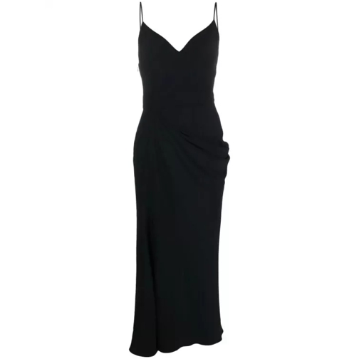 Alexander McQueen Midi Dress Draped Black Black 