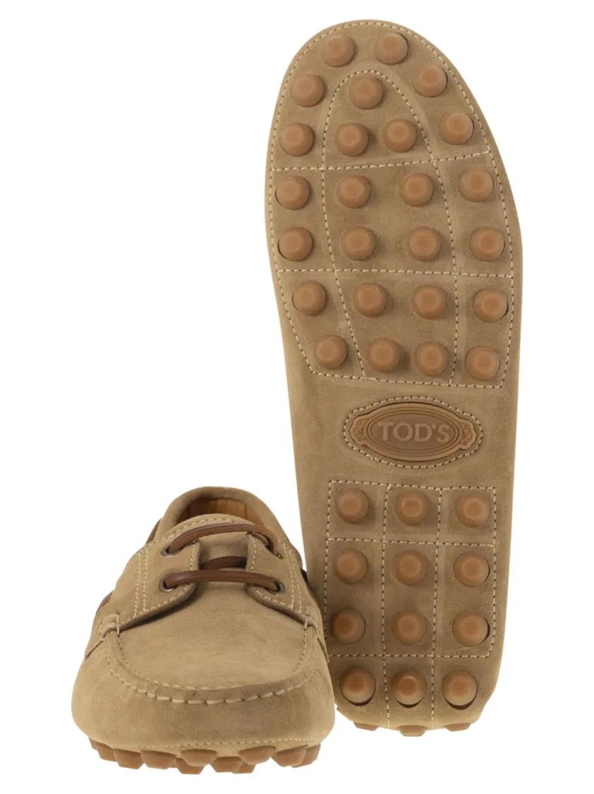 Thumbnail - Tod's Loafer - Rubber Bubble Suede Boat - Gr. 7_5 - in Beige - für Damen