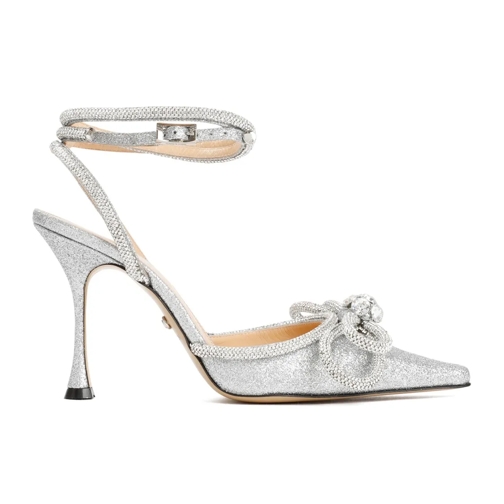 Mach&Mach Pump Double Bow High Heels Silver