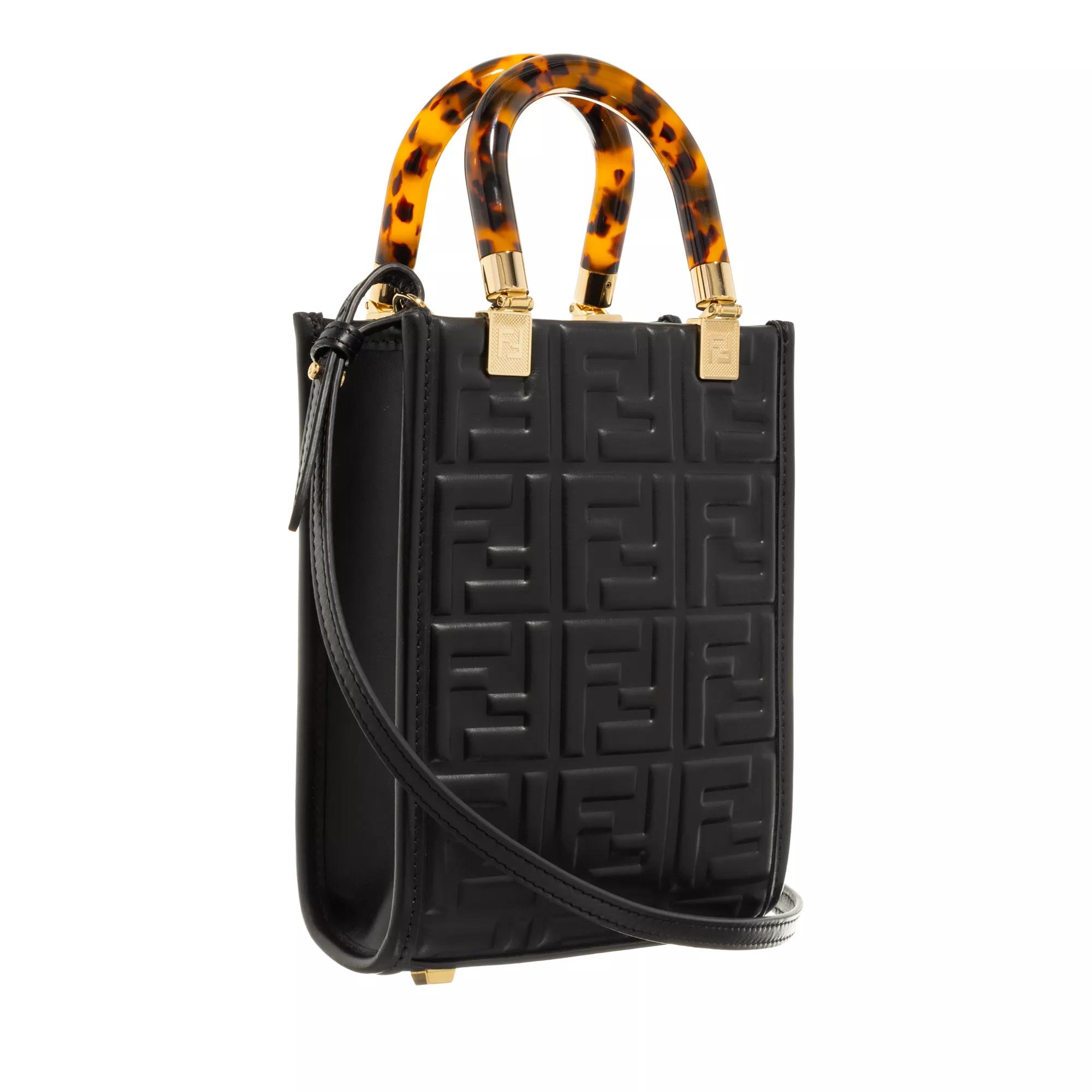 Black leather mini bag fendi online