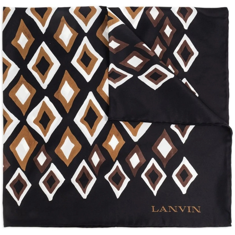 Lanvin Wollschal Scarfs Brown Black braun