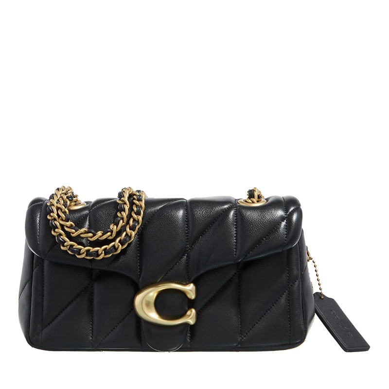 Coach Crossbody Bag Quilted Tabby Shoulder Bag 20 With Chain Black