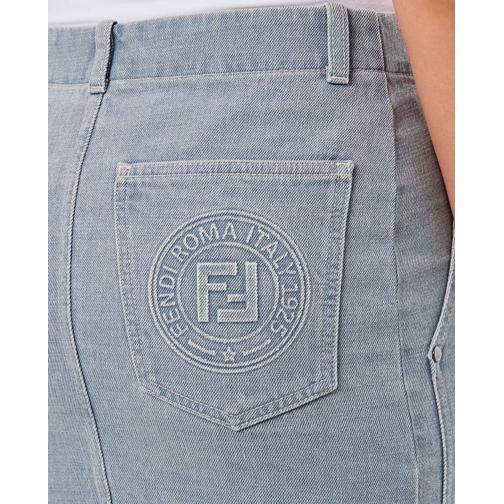 Fendi Jupes JeanS Mini Skirt With Front Zipper And Four Pockets Blue (Image 4)