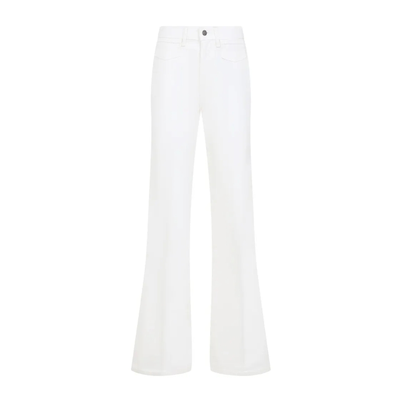 Tom Ford Jeans High-Waisted Flared Pants With Classic Five-Pocket White