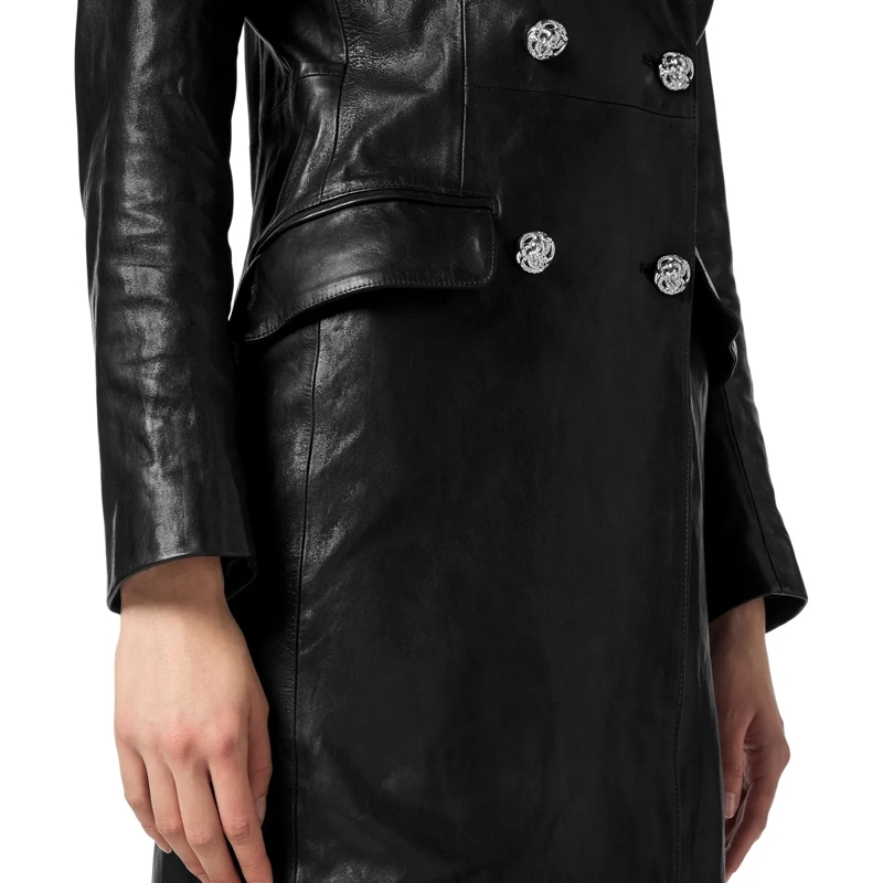 Philipp Plein Wintermantel Long Coat Signature schwarz(Image 5)
