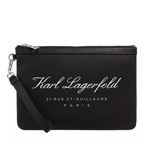 Karl Lagerfeld Hotel Karl Sm Pouch Tech Leath Black Pochette