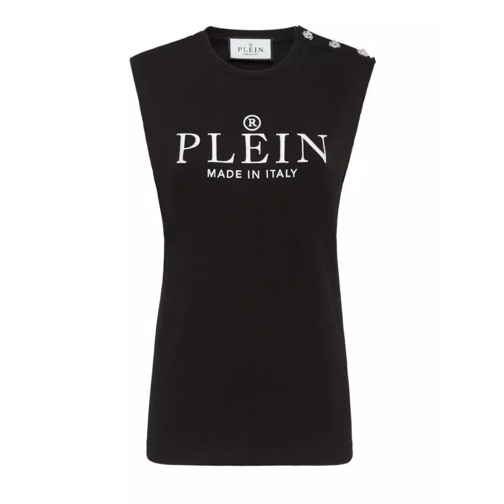 Philipp Plein Black Sleeveless Cotton Top Black 