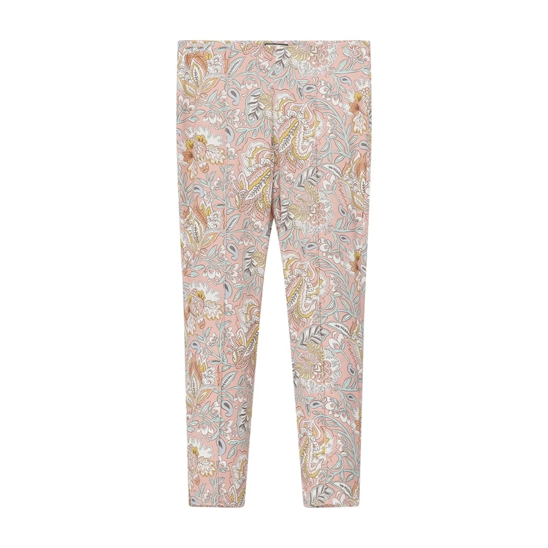 Seductive Freizeithose Hose Capri mit floralem Muster pink