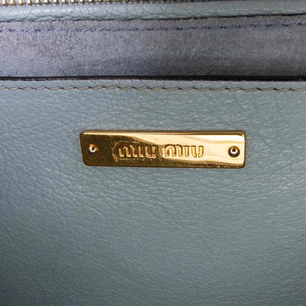 Thumbnail - Miu Miu Hobo Bags - Goatskin Madras Soft Calf Crystal Embellished Cros - Gr. unisize - in Blau - für Damen