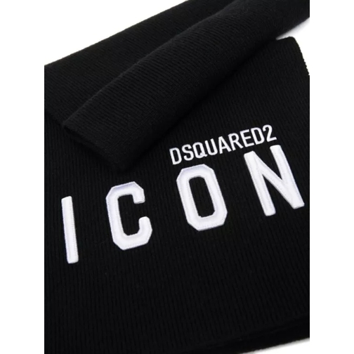 Dsquared2  Ribbed-Knit Scarf Black