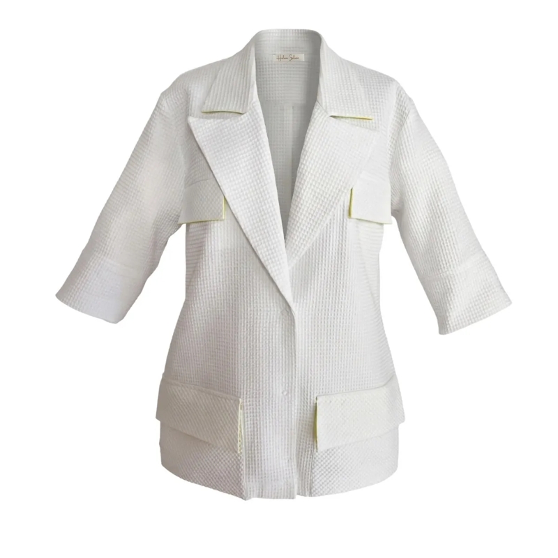 Helene Galwas Blazer Feminin taillierter Sommerblazer GEMMARE weiss
