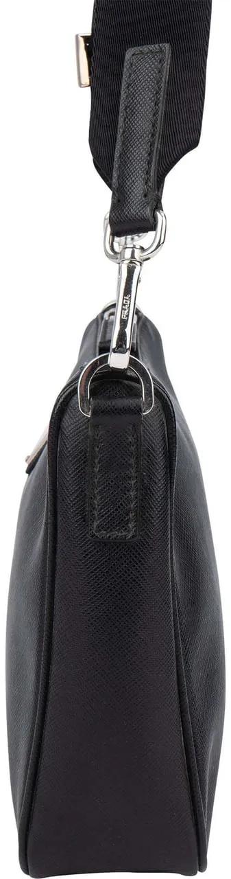 Thumbnail - Prada Crossbody Bags - Prada Black Saffiano Leather Triangle Vitello Cros - Gr. unisize - in Schwarz - für Damen