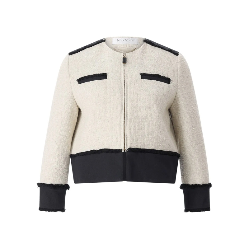 Max Mara Overgangsjas Jacke aus Baumwollmix weiß