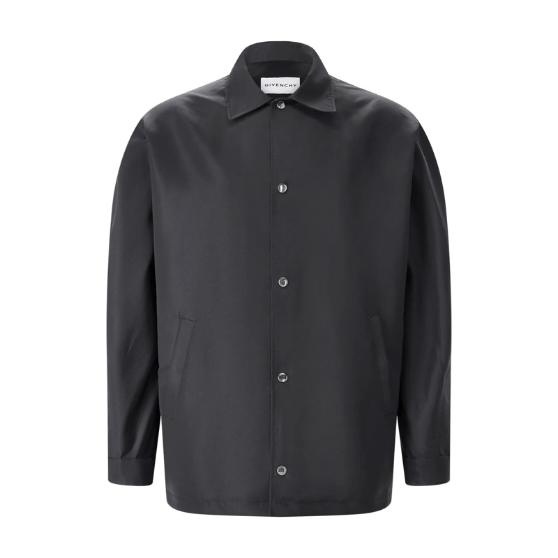 Givenchy  Pointed Collar Black Button-Up Coach Jacket Black(Image 2)