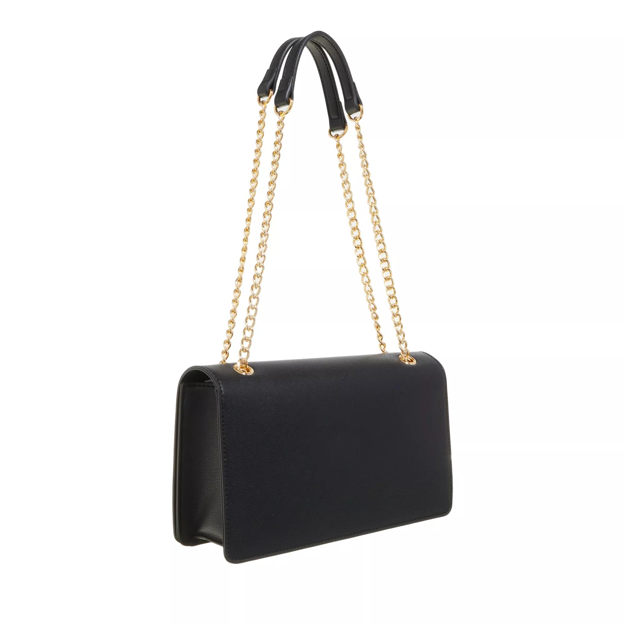 Love Moschino Zwarte tas met gedurfde liefdesbelettering en gouden roségouden en zilveren details Black Dames