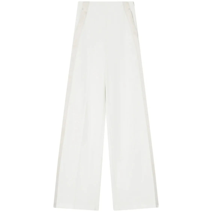 パンツ Pinko Wide-Leg Trousers With Contrast Trim And Design Pinko Wide-Leg Trousers With Contrast Trim And Design White