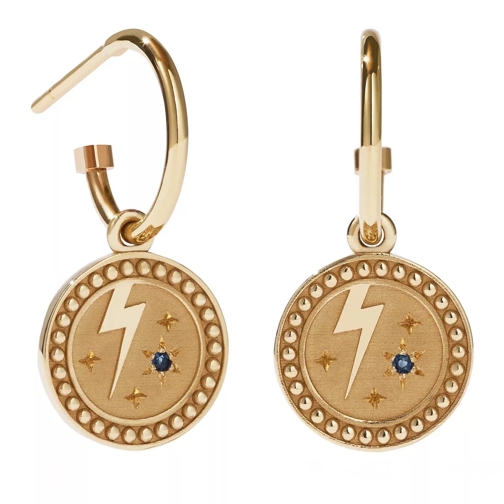 Meadowlark Amulet Earrings Strength Blue Sapphire Yellow Gold Pendant d'oreille