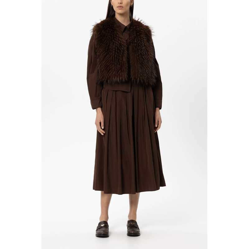 Luisa Cerano Vest Boho-Weste in Fell-Optik marone(Image 2)