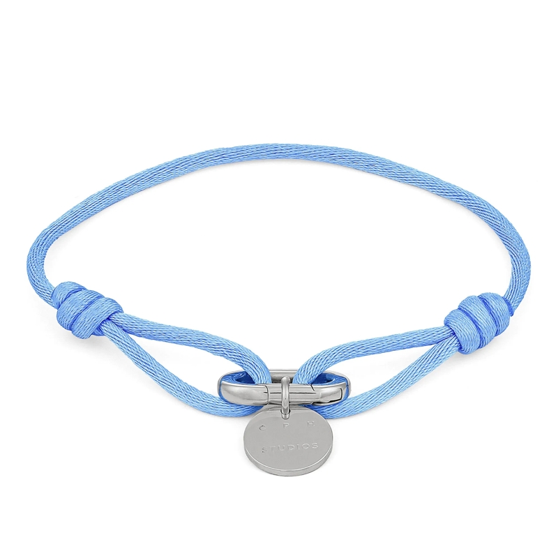 Copenhagen Armband Edelstahl Fabric Link blau