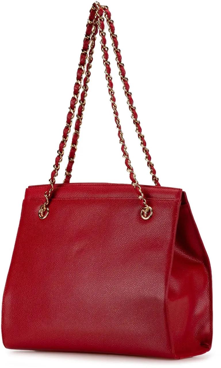 Chanel Totes & shoppers CC Caviar Turn Lock Chain Tote in rood