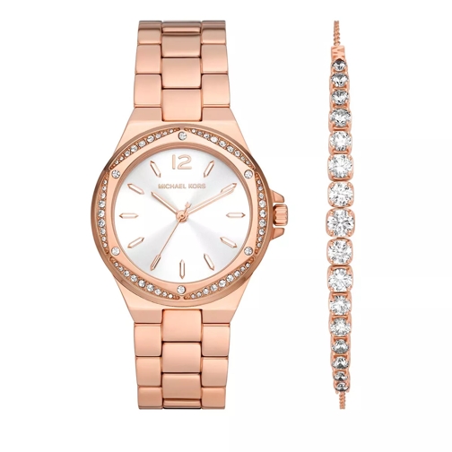 Michael Kors Lennox Three-Hand Stainless Steel Watch and Sterli Rose Gold Quartz Watch
