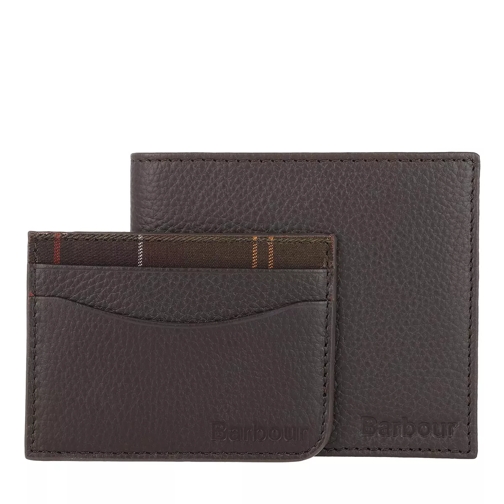 Barbour Wallet Cardholder Giftset Dark Brown Porte-cartes