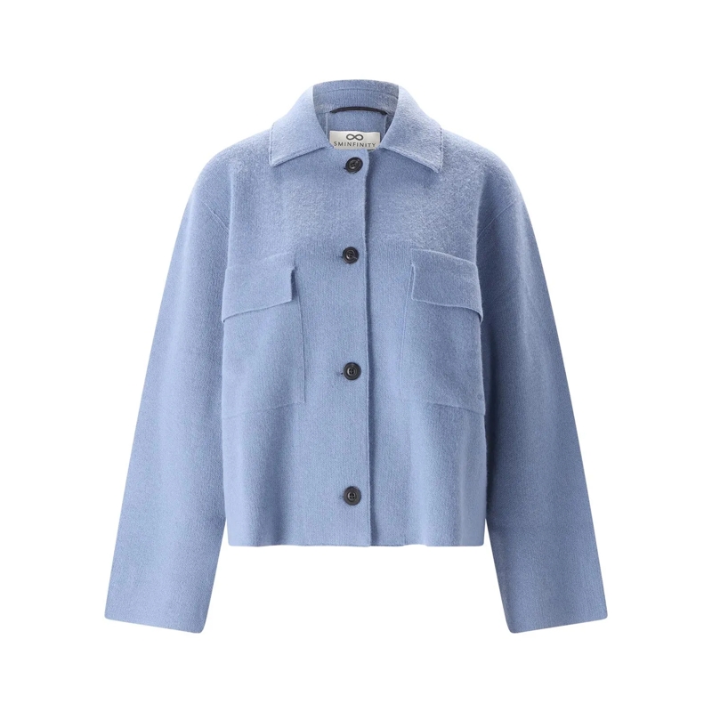 Sminfinity Veste de transition Strickjacke aus Kaschmir-Mix blau