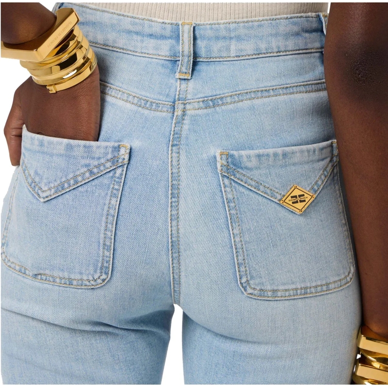 Elisabetta Franchi Jeans à jambe droite Elisabetta Franchi Women's Jeans Trousers Jeans Li blau(Image 4)