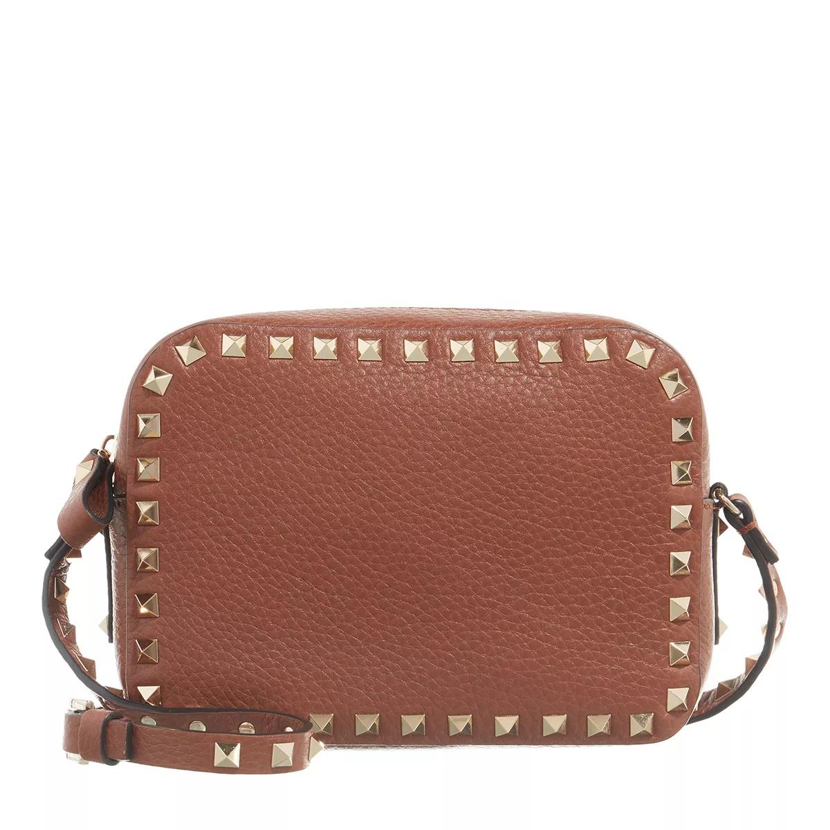 Valentino Garavani Rockstud Crossbody Bag Brown Kameraväska
