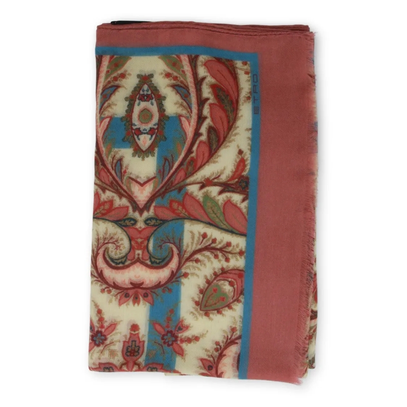 Etro Lichtgewicht Sjaal Paisley And Floral Pattern Scarf Brown