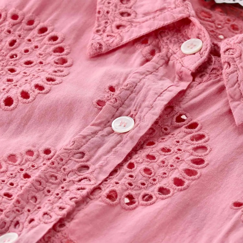 CALIBAN Bluse Bluse mit Lochmuster weiß(Image 3)