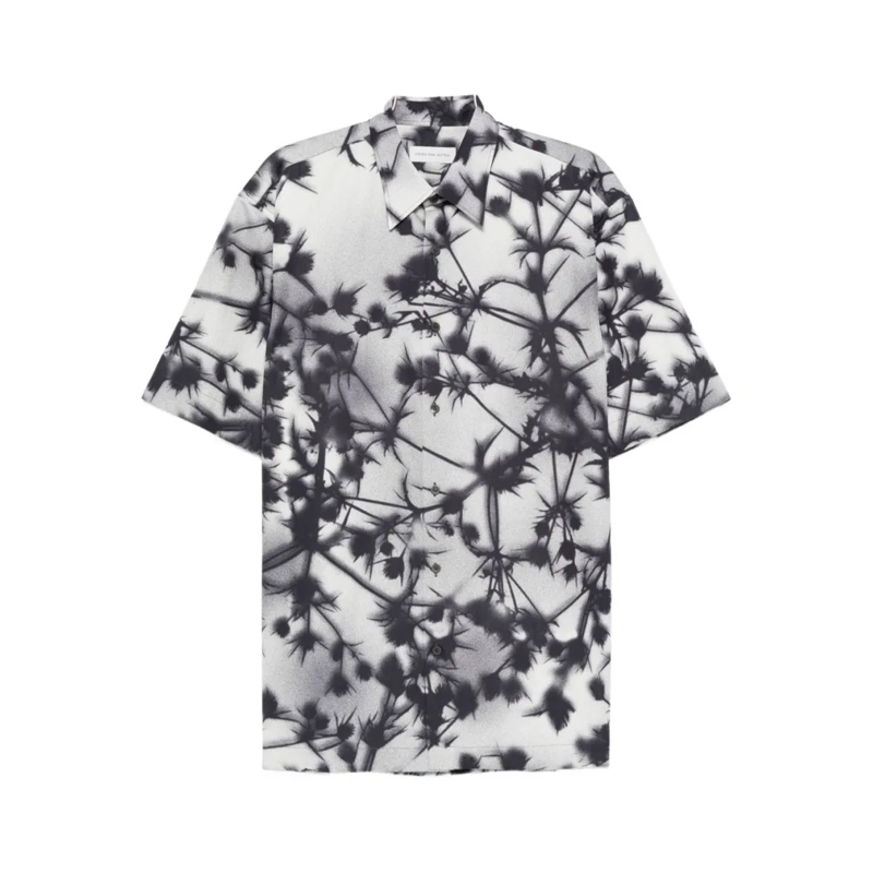 Dries Van Noten Hemd Floral Print Short-Sleeved Shirt White