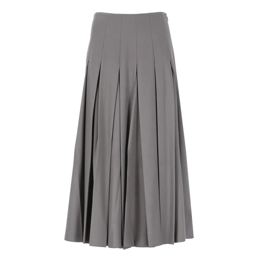 Fabiana Filippi Pleated Skirt Grey Midi Rokken