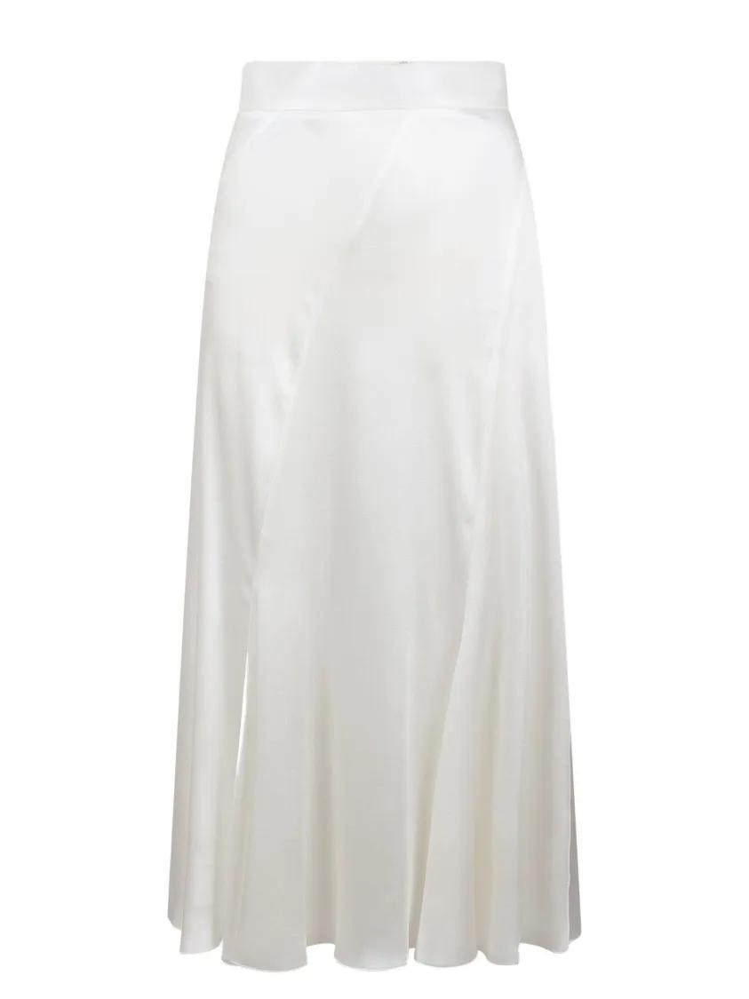 Alberta Ferretti - Satin Skirt - Größe 46 - weiß