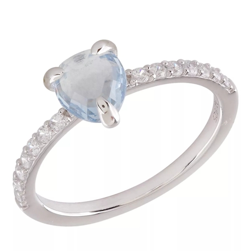 Little Luxuries by VILMAS Amoretti Ring Crystal Drop  Rhodium Plated Ring