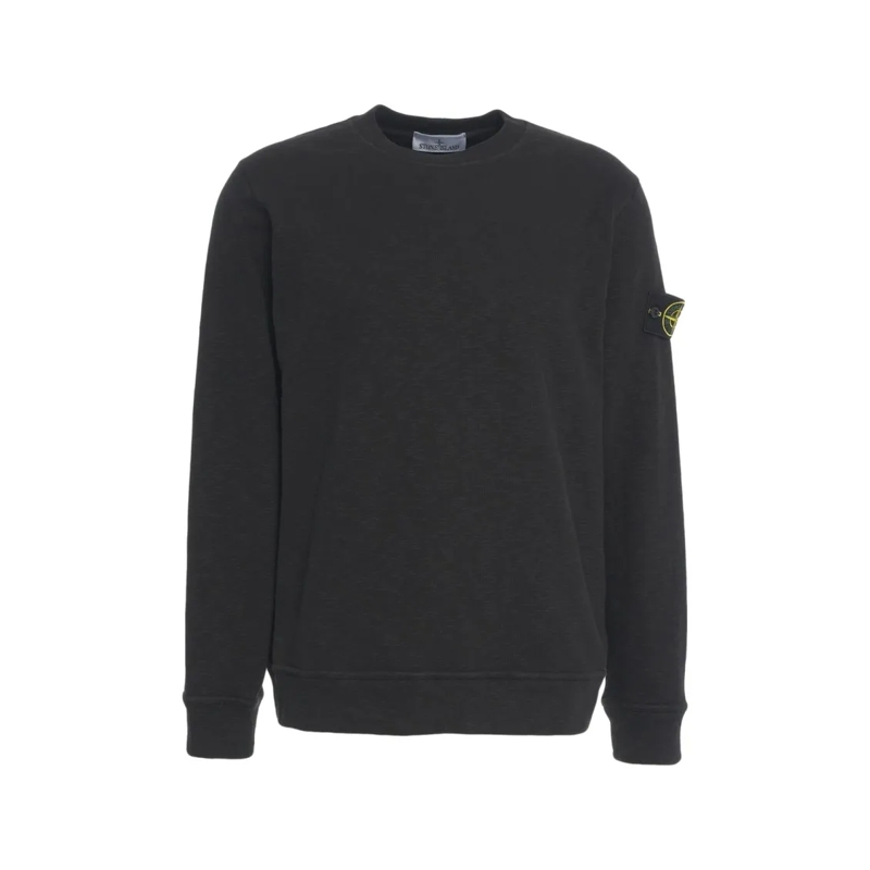 Stone Island  Black Sweatshirt With Removable Logo Patch Black
