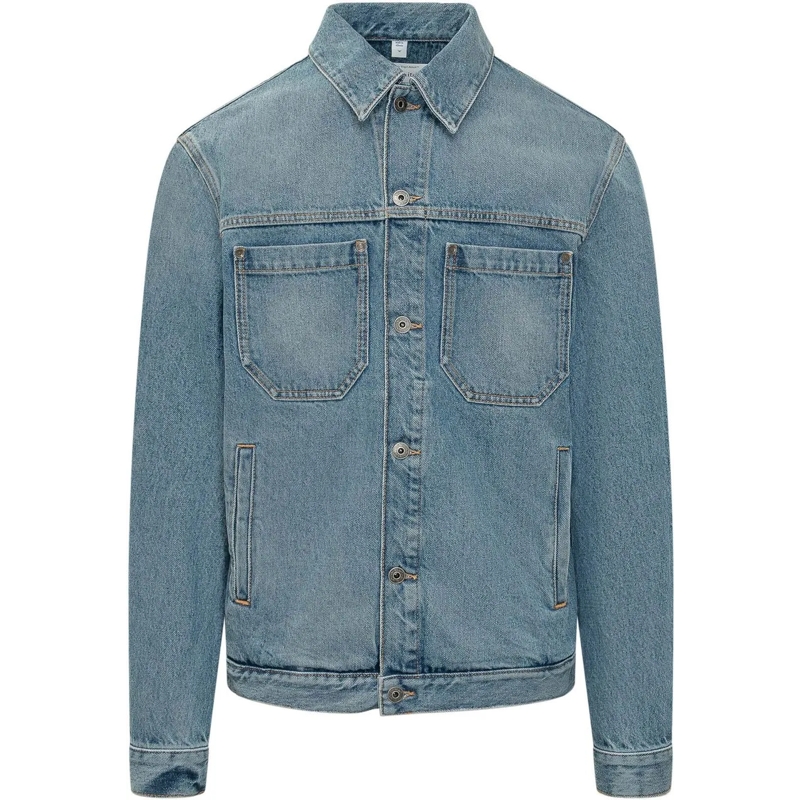 Off-White Veste en jean Giacca in Denim con Tasche blau