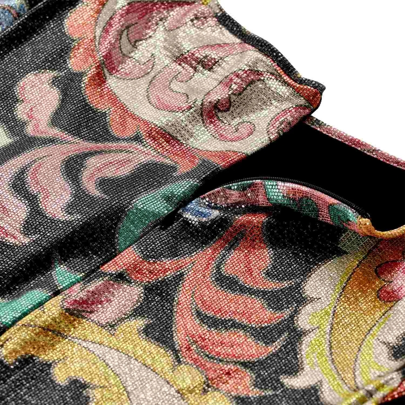 Etro Maxi-jurk Glänzendes Cocktailkleid mit Paisley-Muster mehrfarbig(Image 4)