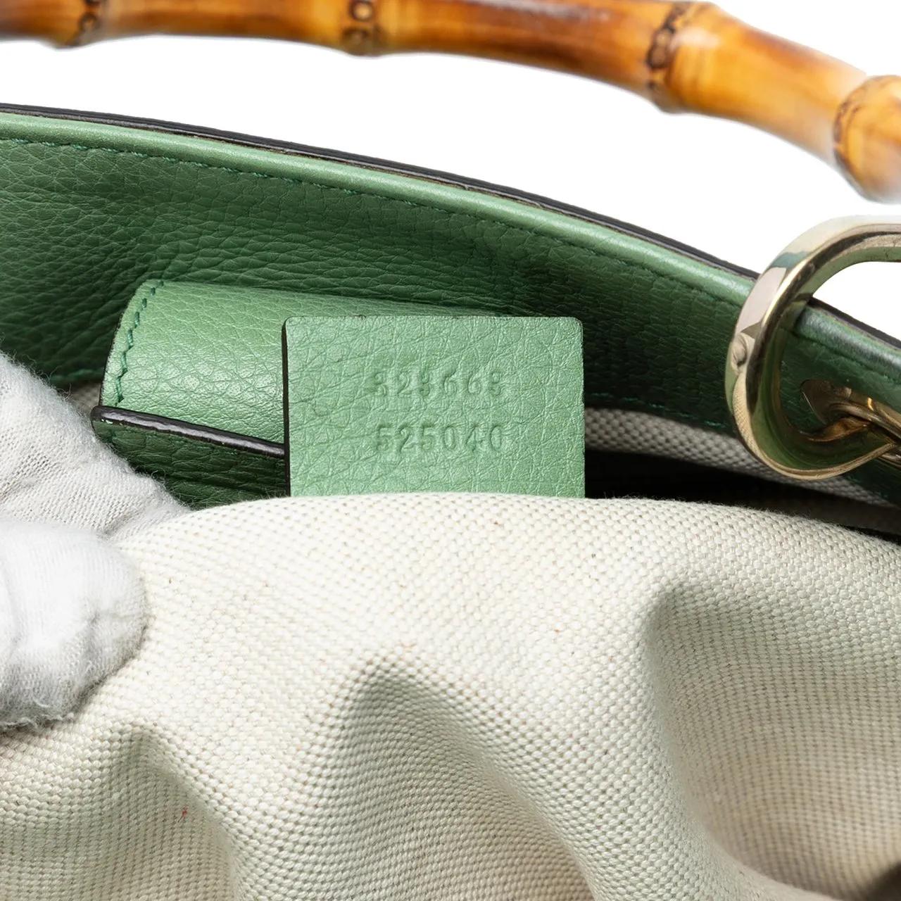 Thumbnail - Gucci Hobo Bags - Tall Leather Bamboo Shopper Tote - Gr. unisize - in Grün - für Damen