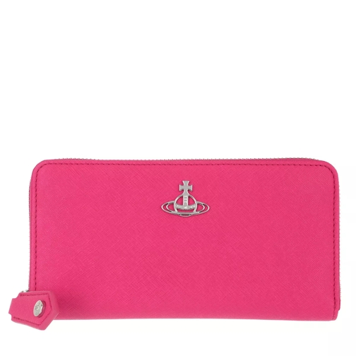 Vivienne Westwood Derby Classic Zip Round Wallet Pink Portemonnaie mit Zip-Around-Reißverschluss
