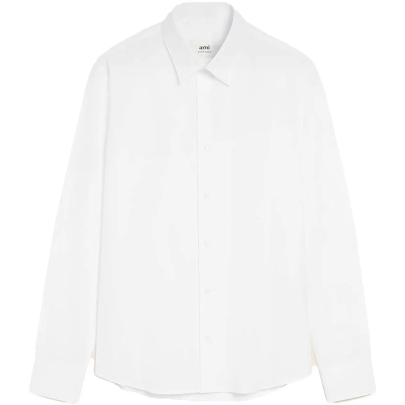 AMI Paris Legeres Oberteil chemise en popeline de coton beige