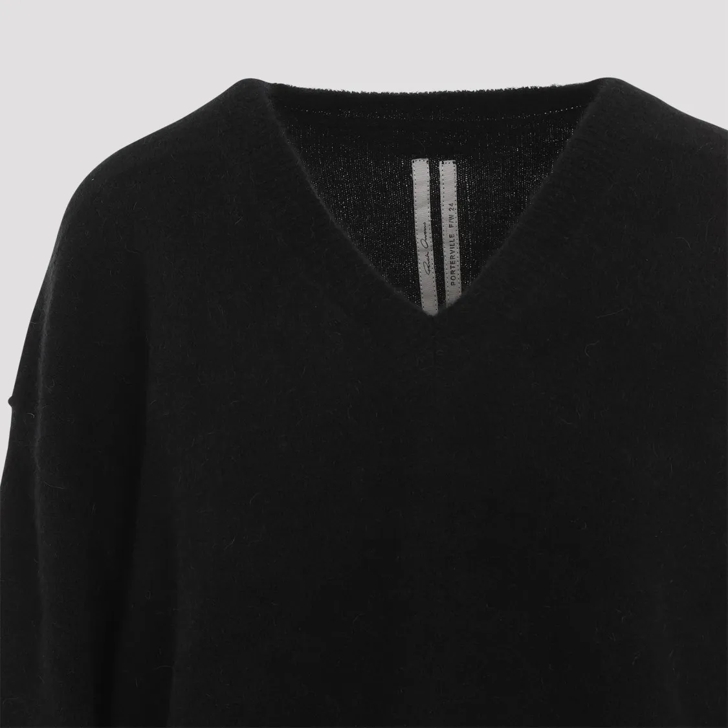 Rick Owens Tommy V Neck Sweater Black Pullover