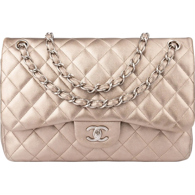 Chanel Tote Chanel Quilted Lambskin Jumbo Double Flap Crossbod orange