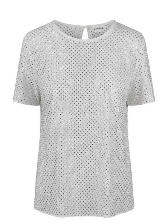 Thumbnail - P.A.R.O.S.H. - Rhinestone Blouse - Größe S - weiß
