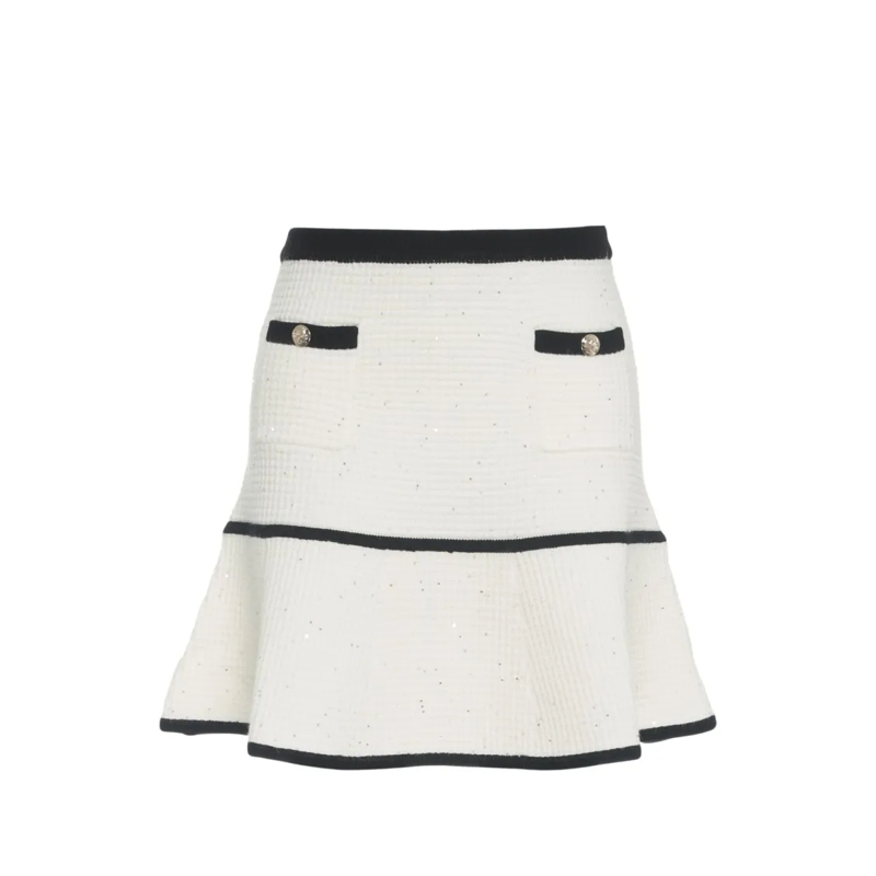 LIU JO Minirok Knit Miniskirt With Glitter Finish White