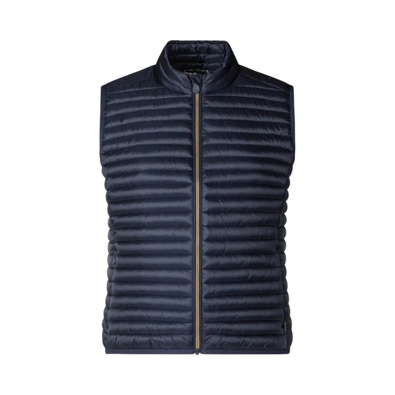 Save the Duck  Slim Fit Vest With Mandarin Collar Blue