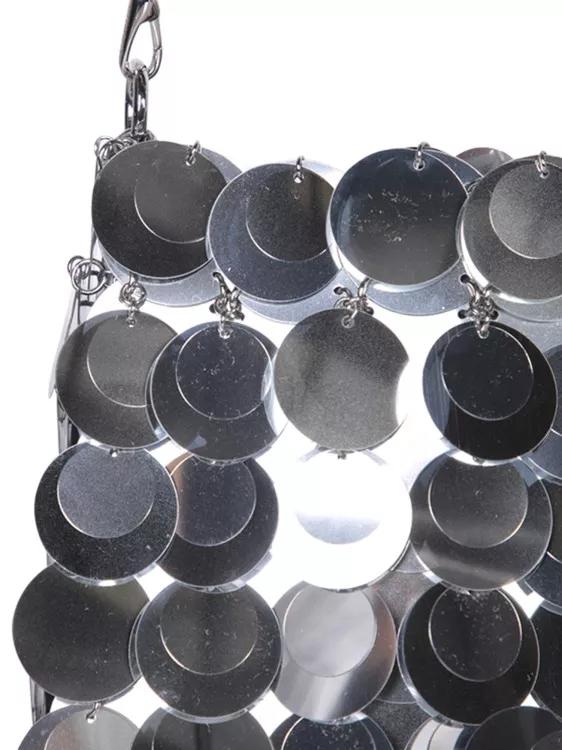 Paco Rabanne Shoppers Shoulder Bag With Circular Metallic Panels in zilver