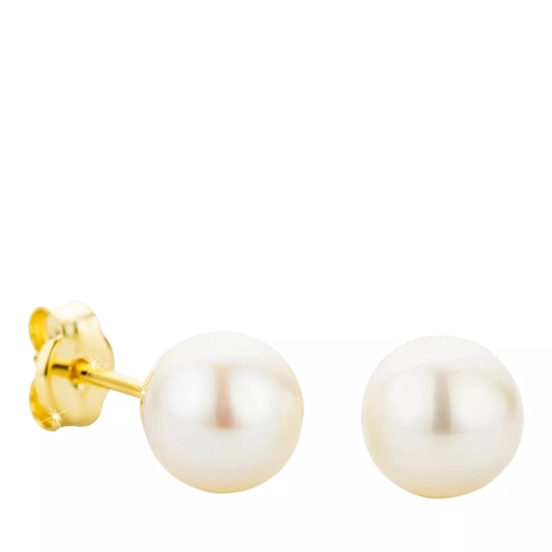 BELORO 9KT Pearl Earrings Yellow Gold Clou d'oreille