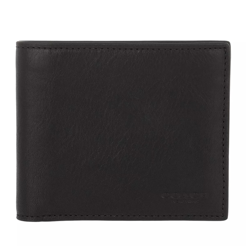 Coach Compact ID Wallet Black Bi-Fold Wallet